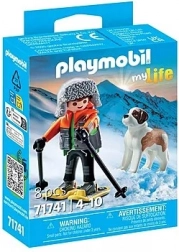 Playmobil My Life lyžiar so psom bernardínom