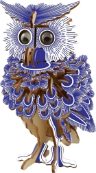 Drevené 3D puzzle - Farebná Sova