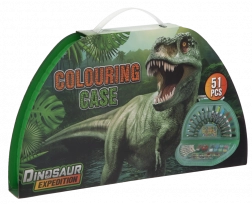 Maľovací kufrík polkruhový Dino – 51 dielov