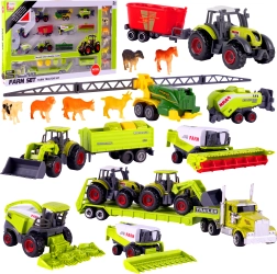 Kovové poľnohospodárske stroje a traktory 1:64 – herný set pre deti