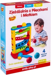 Farebná guľôčková dráha s kladivkom SMILY PLAY
