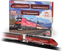 Mini vlak Železničná spoločnosť Slovensko na batérie – štartovací set s koľajami