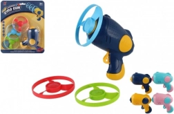 Vystreľovacie vrtuľky so štartovacou pištoľou, 3 ks, plast, mix farieb