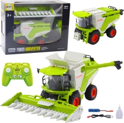 RC kombajn 2v1 s kukuričným adaptérom, LED, zvukmi a dymovým efektom 2.4 GHz