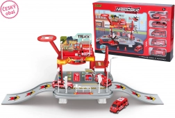 Hasičská stanica s autami a vrtuľníkom – český obal