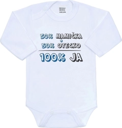 New Baby dojčenské body 50% maminka + 50% otecko - 100% ja modré
