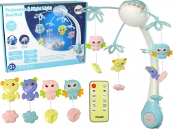 Kolotoč Do Postieľky s Projekčným Svetlom a Diaľkovým Ovládaním Modrá