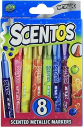 Metalické voňavé fixky SCENTOS, sada 8 farieb