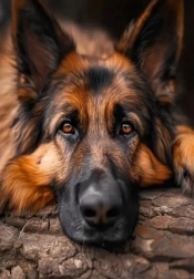 Diamantové maľovanie odpočívajúci nemecký ovčiak 30 × 40 cm