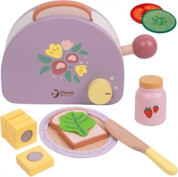 Drevený raňajkový toustovač s príslušenstvom 13 ks