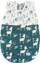 Spací vak pre bábiku 36–40 cm PETITCOLLIN, zeleno-biely