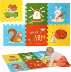 Humbi penová puzzle podložka 1,5 cm XXL zvieratká, 6 dielov, 165 × 112 cm