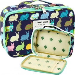 Školský peračník organizér s vreckom modrý