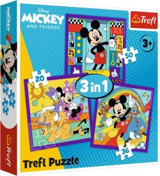 Puzzle 3v1 Mickey Mouse a priatelia (20, 36, 50 dielikov) Trefl
