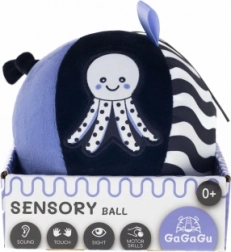 senzorická plyšová loptička s rolničkou GAGAGU pre bábätká
