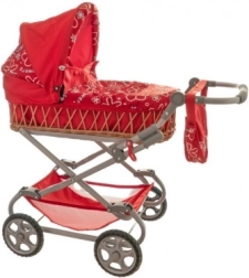 Hlboký prútený kočík pre bábiky Monika 90 × 40 × 70 cm