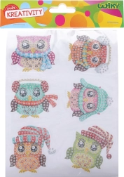 kreatívny set diamond nálepky sovy