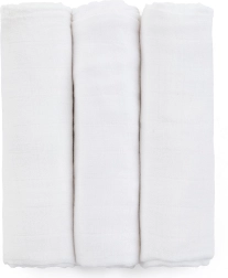 Bambusové mušelínové plienky PETITE&MARS Moussy Total White 68 × 68 cm (3 ks)