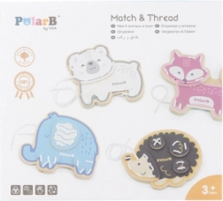 PolarB prevliekacie zvieratká – drevená sada na rozvoj jemnej motoriky