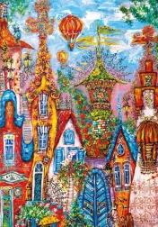 Puzzle Heye - Charming Village: Modrá brána 500 dielikov