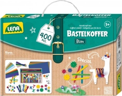 Lena kreatívny kufrík pre malých kutilov, modrý – 400 ks