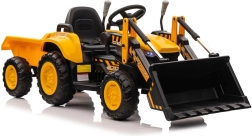 Detský elektrický traktor s nakladačom žltý