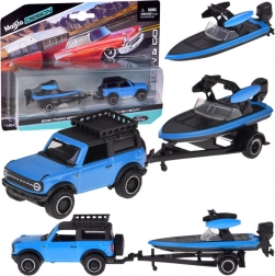 Maisto kovový model 1:64 – FORD Bronco 2021 s prívesom a motorovým člnom