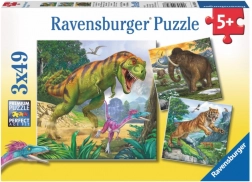 Puzzle dinosaury 3×49 dielikov