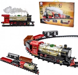 Woopie klasický elektrický vláčik so zvukmi, svetlami a dymom – sada 29 dielov