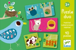 DJECO Zvieracie domčeky puzzle 12x2 dielikov