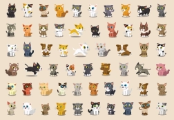 Puzzle s nálepkami Mačky 250 dielikov