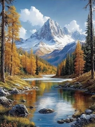 Diamantové maľovanie horská krajina 30 × 40 cm