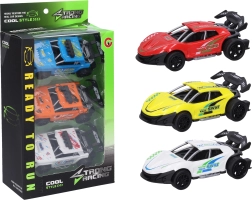 Sada kovových autíčok 11 cm – 3 ks, naťahovacie