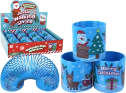 Kultová modrá pružinka s vianočným motívom 6 cm