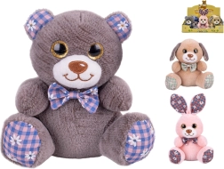 Plyšové zvieratko 15 cm s mašľou – pre bábätká