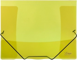 Priehľadná zložka s gumou Lines žltá