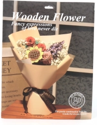 Drevená 3D skladacia kvetina