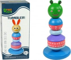 Drevená edukatívna pyramída so žabkou