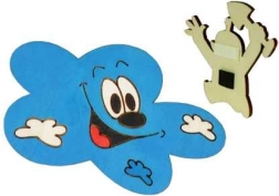 Drevená dekoračná magnetka Obláčik