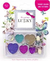 Krémové očné tiene s trblietkami a štetcom pre deti