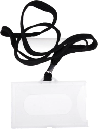 Menovka na krk so šnúrkou 45 cm – čierna alebo tmavomodrá