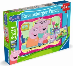 Puzzle Prasiatko Peppa 2×24 dielikov Ravensburger