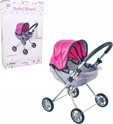 čierno-ružový kočík pre bábiky