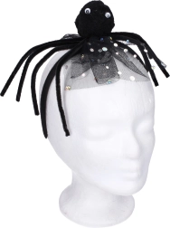 Karnevalová čelenka s čiernym pavúkom