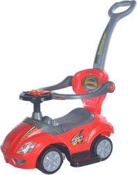 Detské odrážadlo s vodiacou tyčou 3v1 BABY MIX Mega Car červené