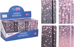 Linajkový zápisník 9 × 14 cm s kvetinovým motívom, 80 strán