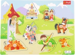 Drevené puzzle stredné – zámok, 8 dielikov