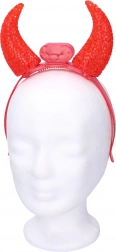 Svietiace trblietavé čertovské rohy na čelenke