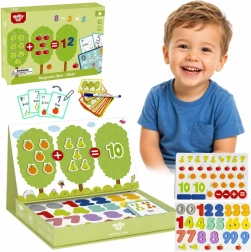 Tooky Toy drevené magnetické montessori puzzle – matematická učebná krabička (86 dielov)