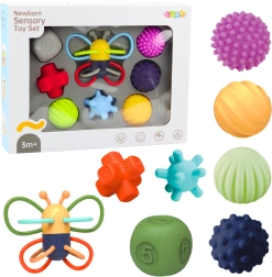 Súprava mäkkých senzorických loptičiek Edukatívny Motýľ 8ks